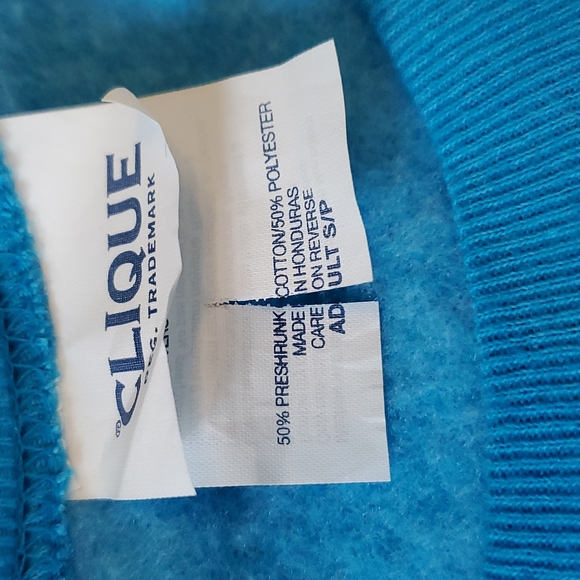 Clique - Vibrant blue crew neck featuring printed orange tree decal (US S) - Picture 3 of 4